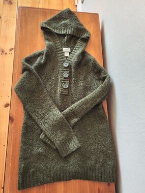 Motherhood Maternity Small Olive Hooded Button Pullover